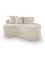 Sofá Sala Curvo 2 Lugares Bouclé Off White