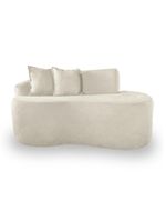 Sofá Sala Curvo 2 Lugares Bouclé Off White