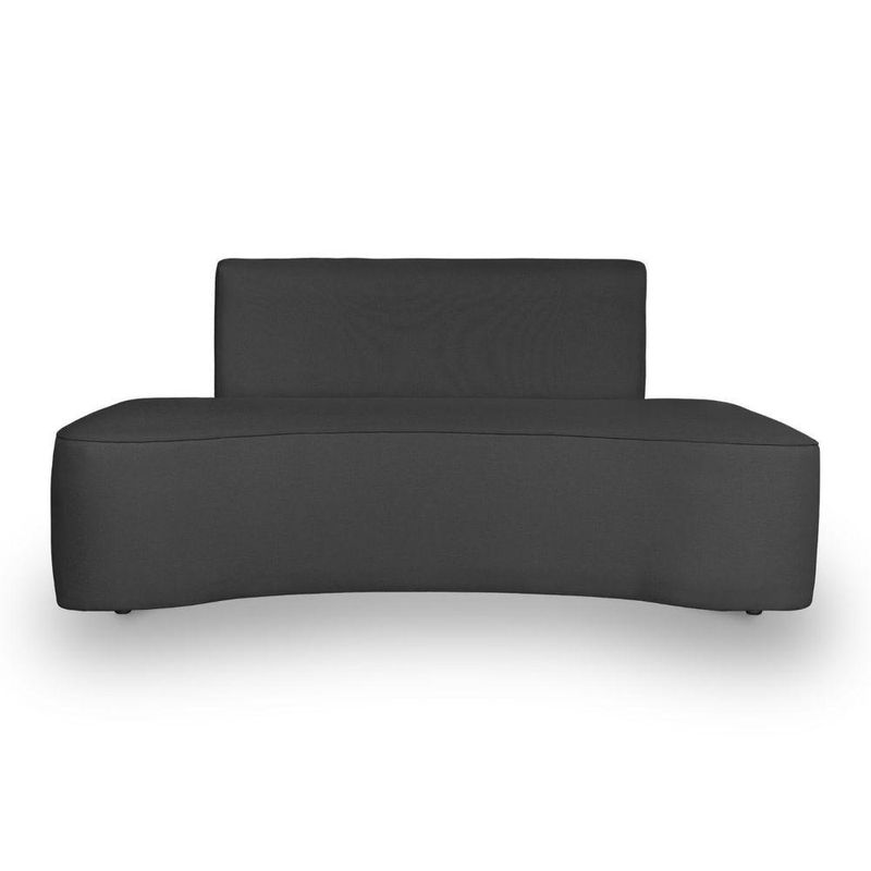 Sofá Orgânico Curvo Feijão Sala Elegante 3 Lugares Recepção Cinza Escuro