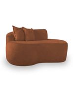 Sofá Sala Curvo 2 Lugares Bouclé Terracota