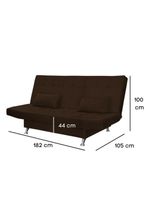 Sofá Cama Casal Com Almofadas Bettina Suede Marrom Escuro