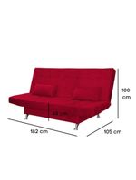 Sofá Cama Casal Com Almofadas Bettina Suede Vermelho