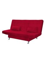 Sofá Cama Casal Com Almofadas Bettina Suede Vermelho