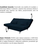 Sofá Cama Casal Com Almofadas Bettina Suede Azul Marinho