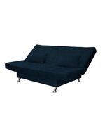 Sofá Cama Casal Com Almofadas Bettina Suede Azul Marinho