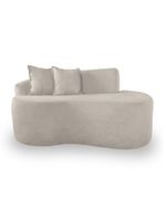 Sofá Sala Curvo 2 Lugares Bouclé Bege