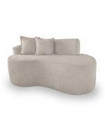 Sofá Sala Curvo 2 Lugares Bouclé Bege