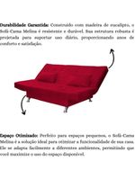 Sofá Cama Casal Com Almofadas Bettina Suede Vermelho
