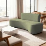 Sofá Orgânico Curvo Feijão Sala Elegante 3 Lugares Recepção Menta