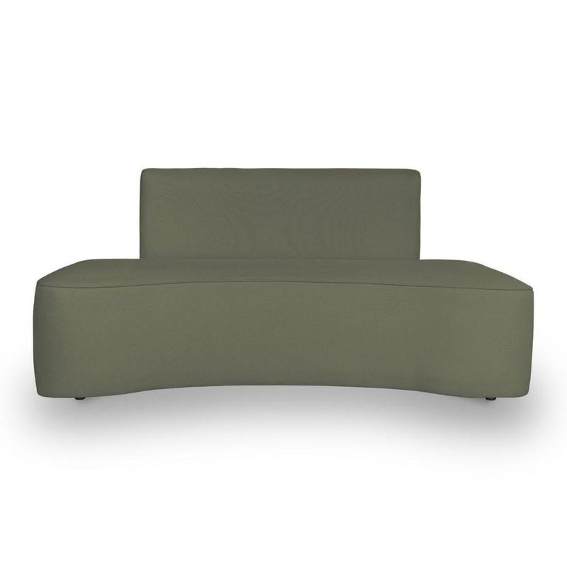 Sofá Orgânico Curvo Feijão Sala Elegante 3 Lugares Recepção Menta