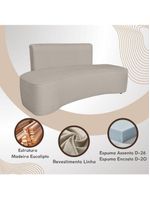 Sofá Orgânico Curvo Feijão Sala Elegante 3 Lugares Recepção Menta