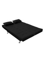 Sofá Cama Casal 3 Lugares Com Almofadas Bettina Suede Preto