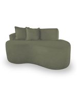 Sofá Sala Curvo 2 Lugares Bouclé Verde