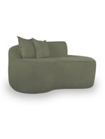 Sofá Sala Curvo 2 Lugares Bouclé Verde