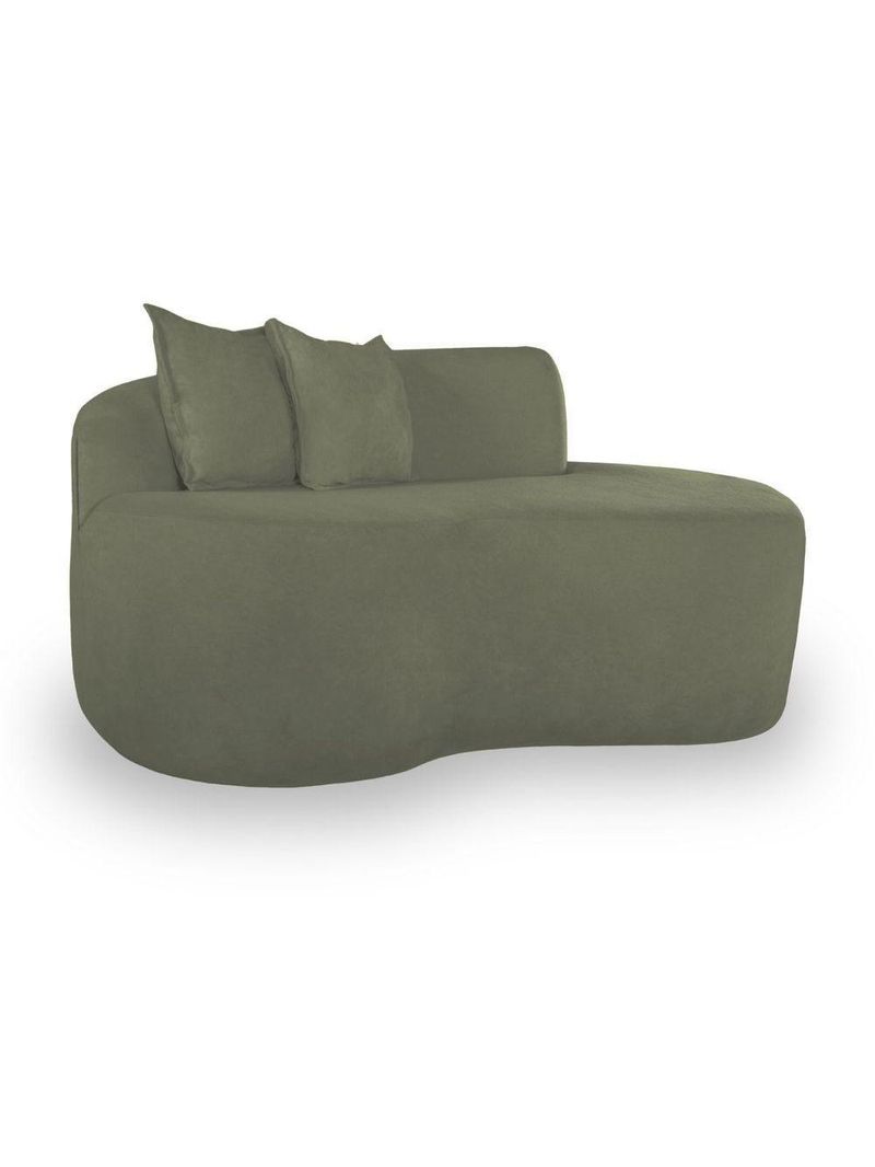 Sofá Sala Curvo 2 Lugares Bouclé Verde