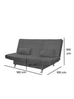 Sofá Cama Casal 3 Lugares Com Almofadas Bettina Suede Cinza