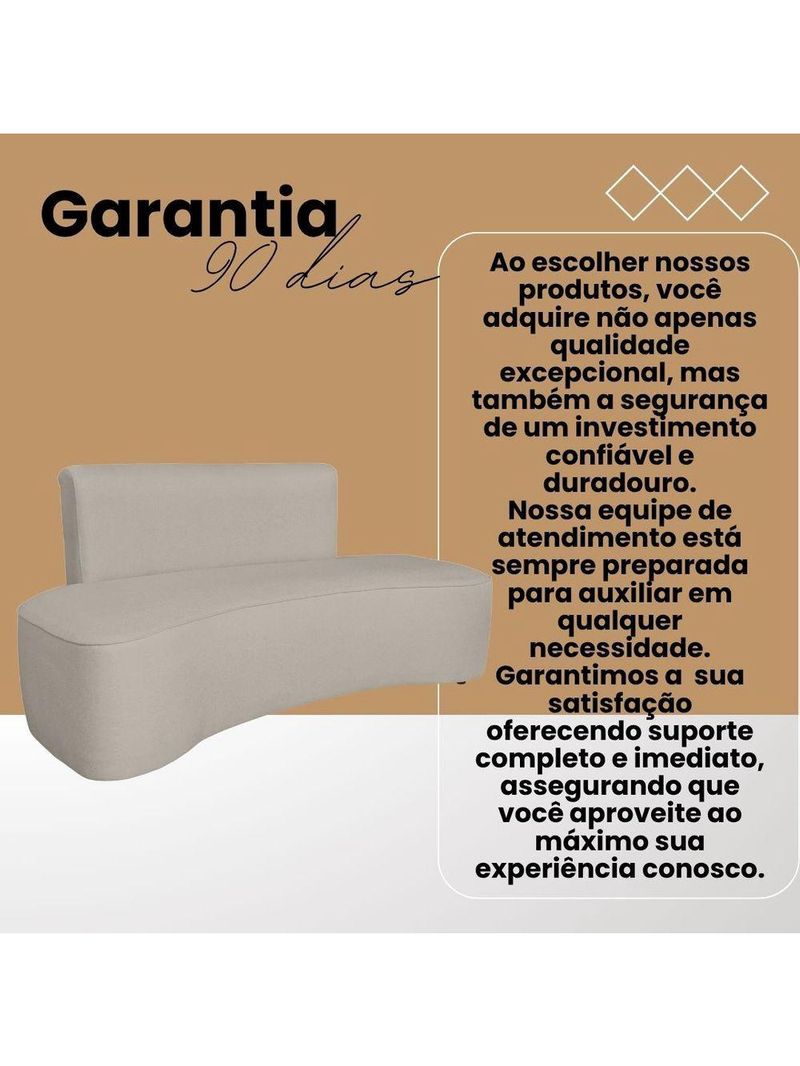 Sofá Orgânico Curvo Feijão Sala Elegante 3 Lugares Recepção Bege