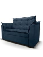 Sofá 2 Lugares Para Sala Moderno Confortável ágata Suede azul Marinho