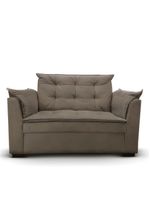 Sofá 2 Lugares Para Sala Moderno Confortável Elegance Suede bege Escuro