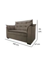 Sofá 2 Lugares Para Sala Moderno Confortável Elegance Suede bege Escuro