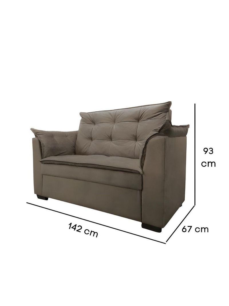 Sofá 2 Lugares Para Sala Moderno Confortável Elegance Suede bege Escuro