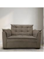Sofá 2 Lugares Para Sala Moderno Confortável Elegance Suede bege Escuro