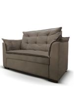 Sofá 2 Lugares Para Sala Moderno Confortável Elegance Suede bege Escuro