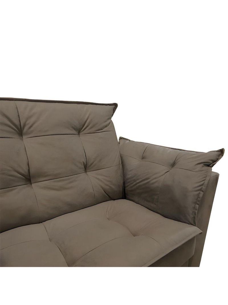 Sofá 2 Lugares Para Sala Moderno Confortável Elegance Suede bege Escuro