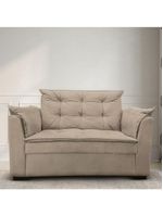 Sofá 2 Lugares Para Sala Moderno Confortável Elegance Suede bege