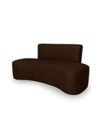 Sofá Feijão Orgânico Curvo 3 Lugar Suede Sala Contemporânea Cor:marrom