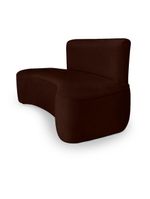 Sofá Feijão Orgânico Curvo 3 Lugar Suede Sala Contemporânea Cor:marrom