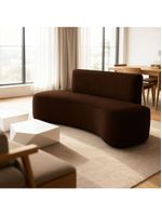 Sofá Feijão Orgânico Curvo 3 Lugar Suede Sala Contemporânea Cor:marrom