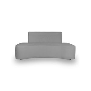 Sofá Feijão Orgânico Curvo 3 Lugar Suede Sala Contemporânea Cor:cinza