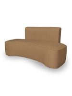 Sofá Feijão Orgânico Curvo 3 Lugar Suede Sala Contemporânea Cor:capuccino