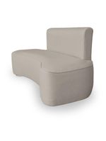 Sofá Feijão Orgânico Curvo 3 Lugar Suede Sala Contemporânea Cor:capuccino