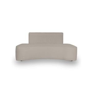 Sofá Feijão Orgânico Curvo 3 Lugar Suede Sala Contemporânea Cor:bege