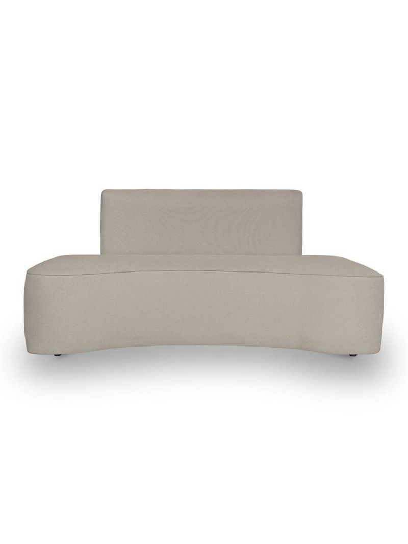 Sofá Feijão Orgânico Curvo 3 Lugar Suede Sala Contemporânea Cor:bege