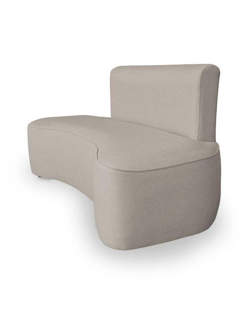 Sofá Feijão Orgânico Curvo 3 Lugar Suede Sala Contemporânea Cor:bege