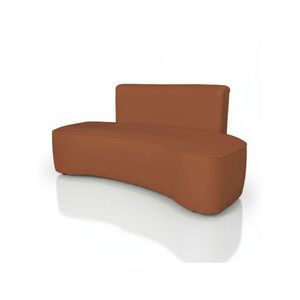 Sofá Feijão Orgânico Curvo 3 Lugar Suede Sala Contemporânea Cor:terracota