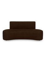 Sofá Curvo Design Orgânico Luxo Sala Contemporânea Suede Cor:marrom
