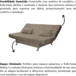 Sofá Cama Casal Com Almofadas Bettina Suede Cappuccino