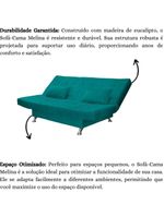 Sofá Cama Casal Com Almofadas Rivera Suede Azul Turquesa