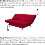 Sofá Cama Casal Com Almofadas Rivera Suede Vermelho