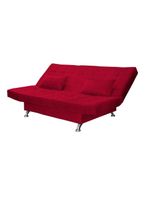 Sofá Cama Casal Com Almofadas Rivera Suede Vermelho