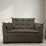 Sofá 2 Lugares Para Sala Moderno Confortável Elegance Suede marrom