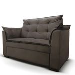 Sofá 2 Lugares Para Sala Moderno Confortável Elegance Suede marrom