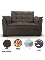 Sofá 2 Lugares Para Sala Moderno Confortável Elegance Suede marrom