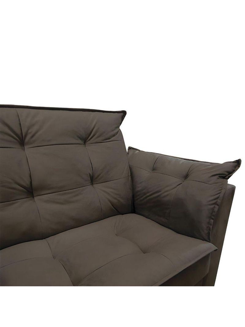 Sofá 2 Lugares Para Sala Moderno Confortável Elegance Suede marrom