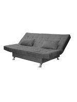 Sofá Cama Casal Com Almofadas Rivera Suede Cinza