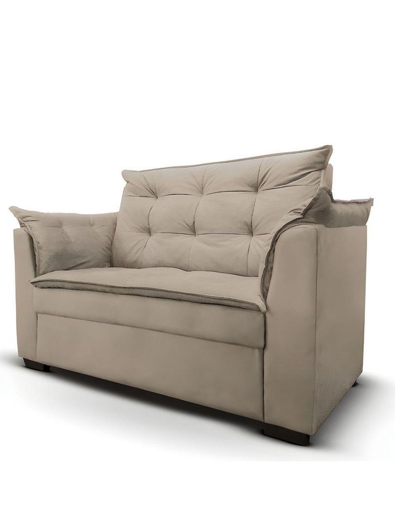 Sofá 2 Lugares Para Sala Moderno Confortável ágata Suede bege